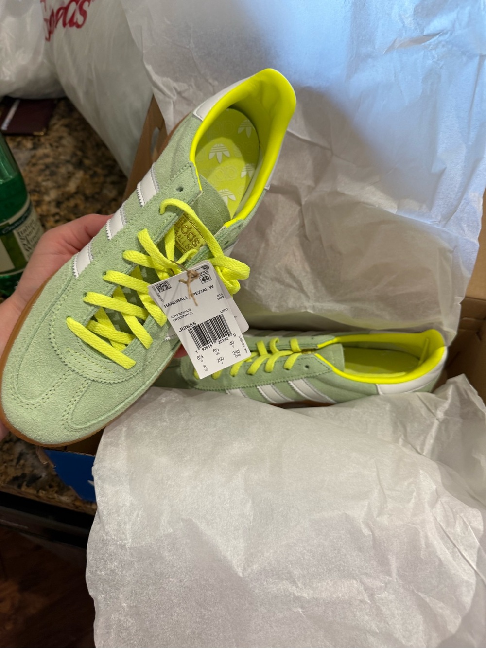 adidas Suede Sneakers in Mint Green & Neon Yellow